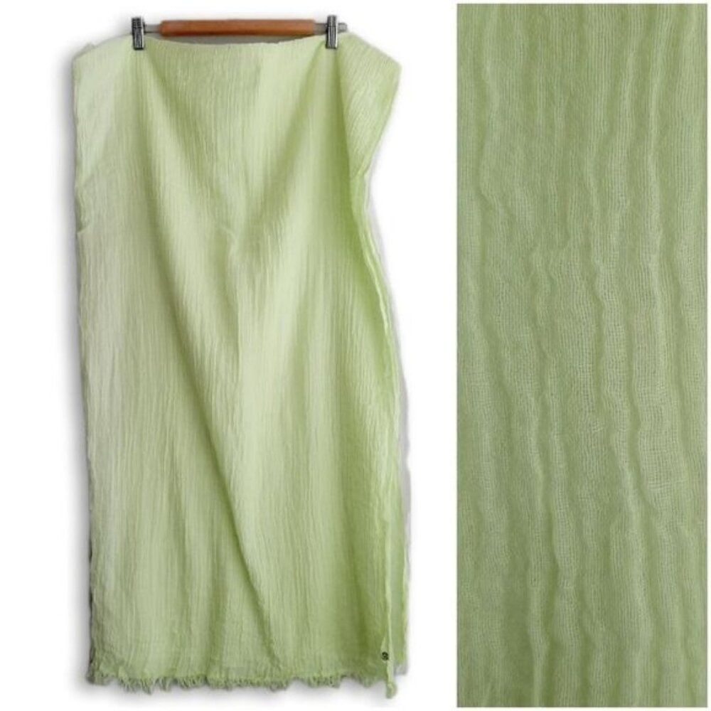 LULULEMON \ Warrior Scarf Gauze Two Tone Dip-Dye Large Wrap Green & White Flawed